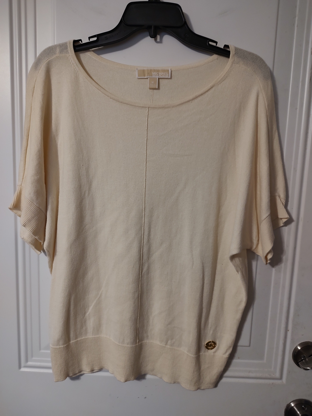 MICHAEL Michael Kors Cream Short Sleeve Knit Top